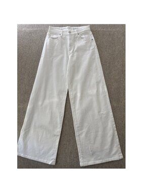 AG Adriano Goldschmied Deven Ultra Wide Leg Jeans Womens 26 White High Rise